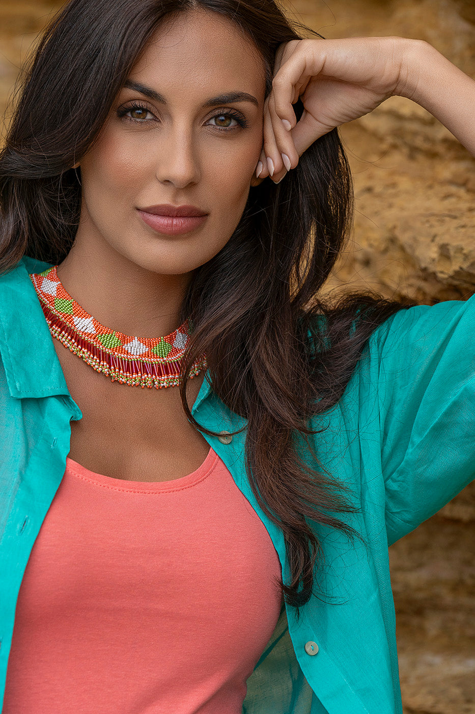 Collier en perles de verre