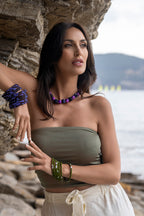 Collier en tissu Wax