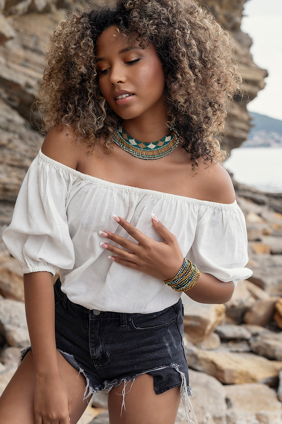 Collier en perles de verre