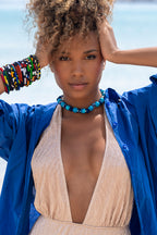 Collier en tissu Wax