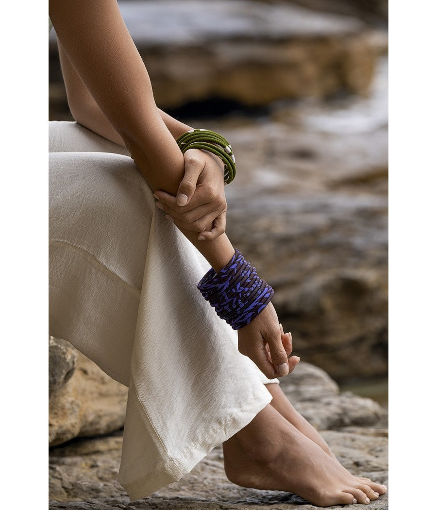 Bracelet en tissu wax coloré