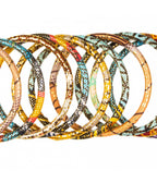 Bracelet en tissu wax doré