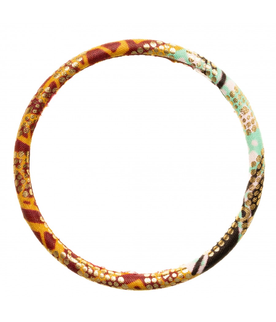 Bracelet en tissu wax doré