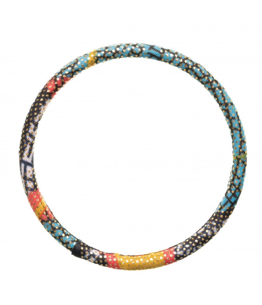 Bracelet en tissu wax doré