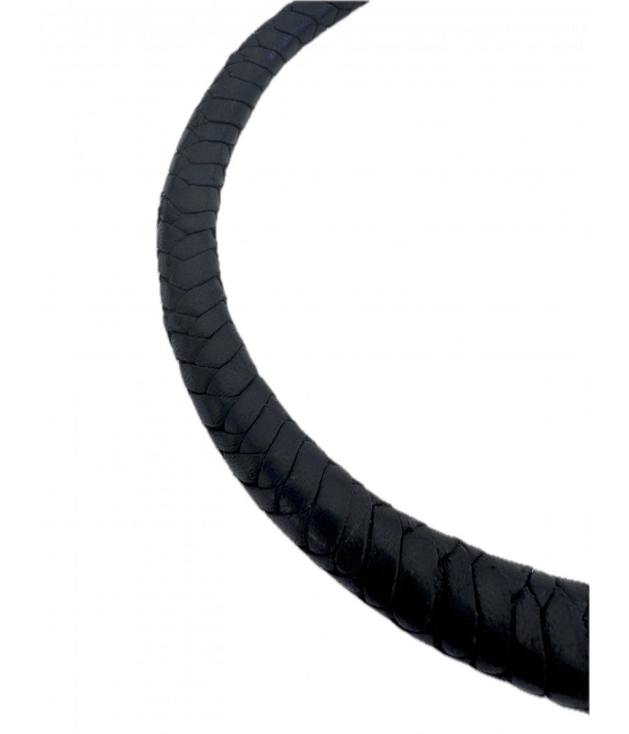 Collier en cuir de chèvre tressé