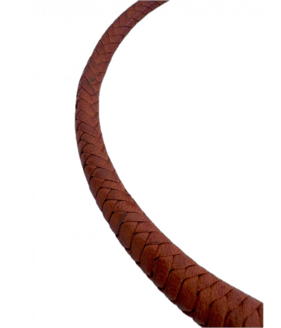 Collier en cuir de chèvre tressé