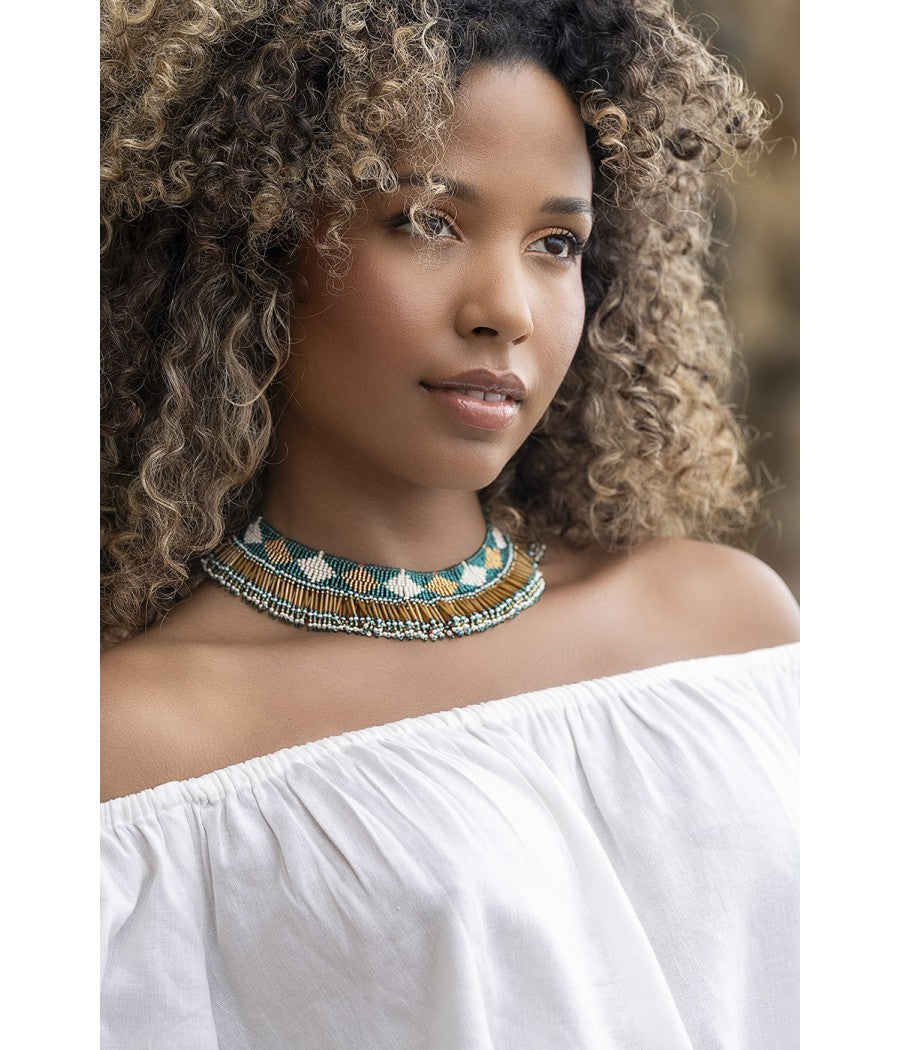 Collier en perles de verre