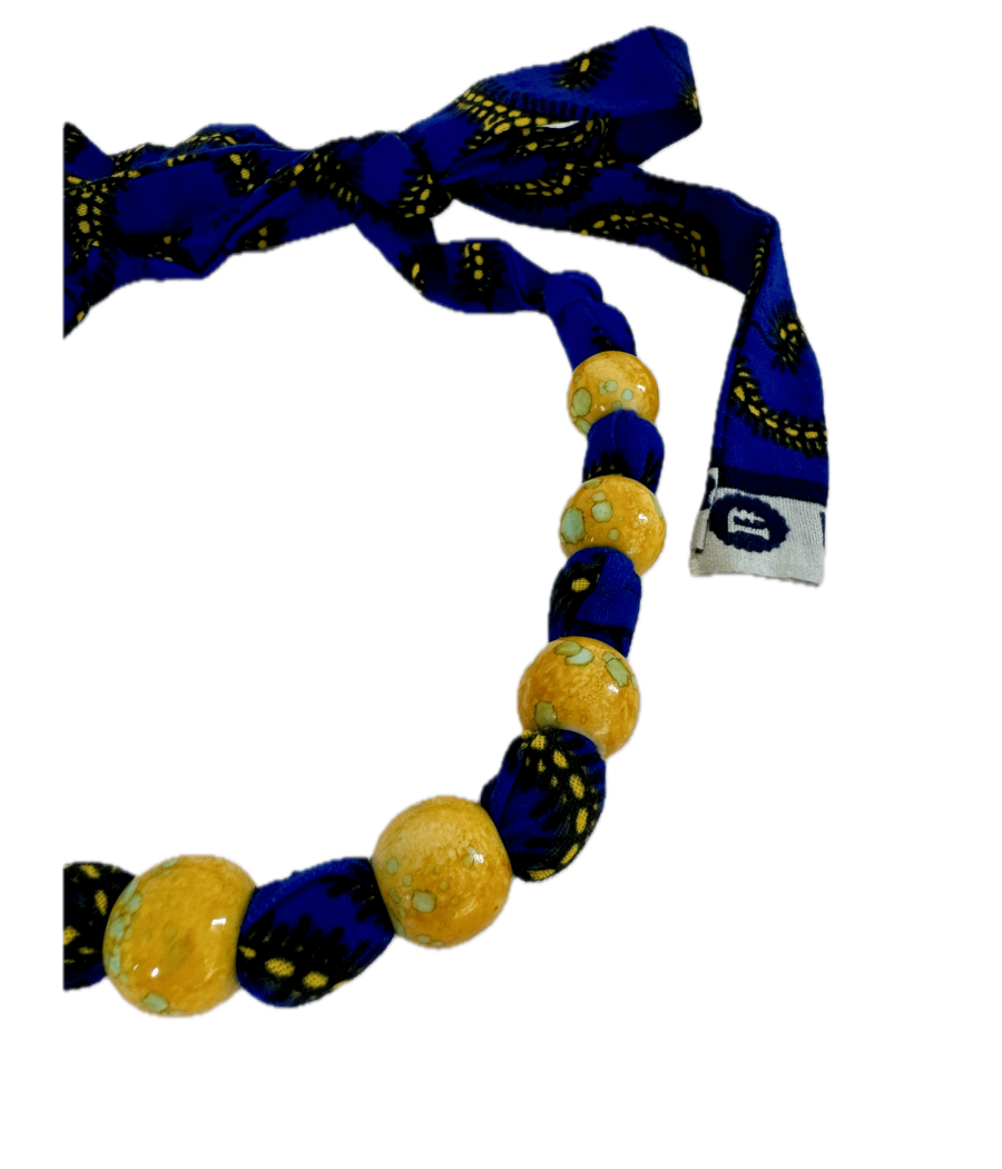 Collier en tissu Wax