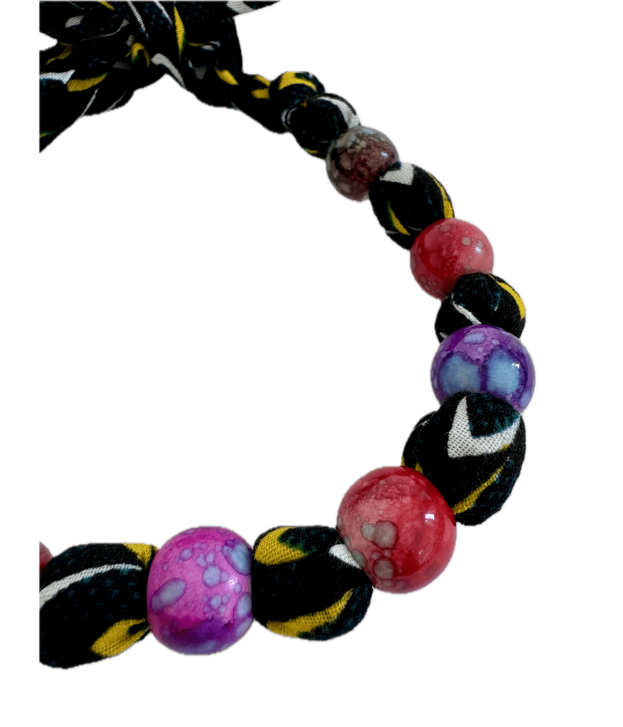 Collier en tissu Wax