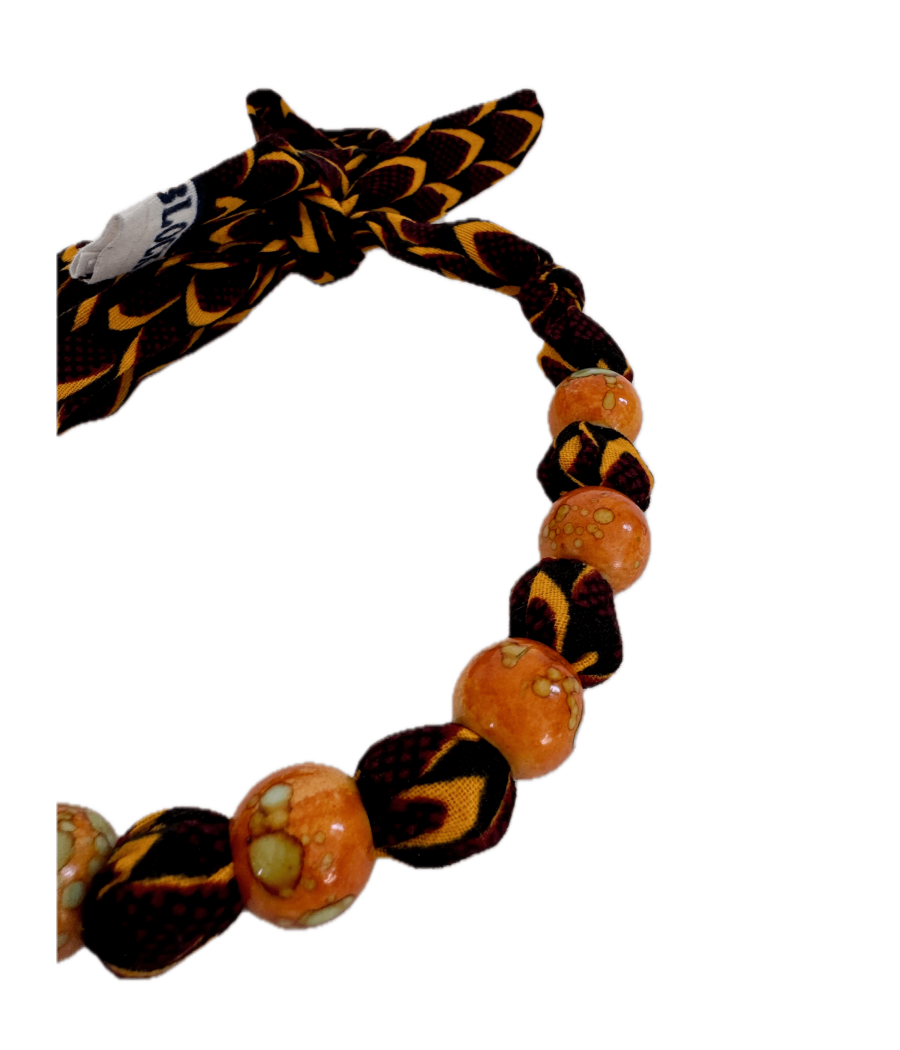 Collier en tissu Wax