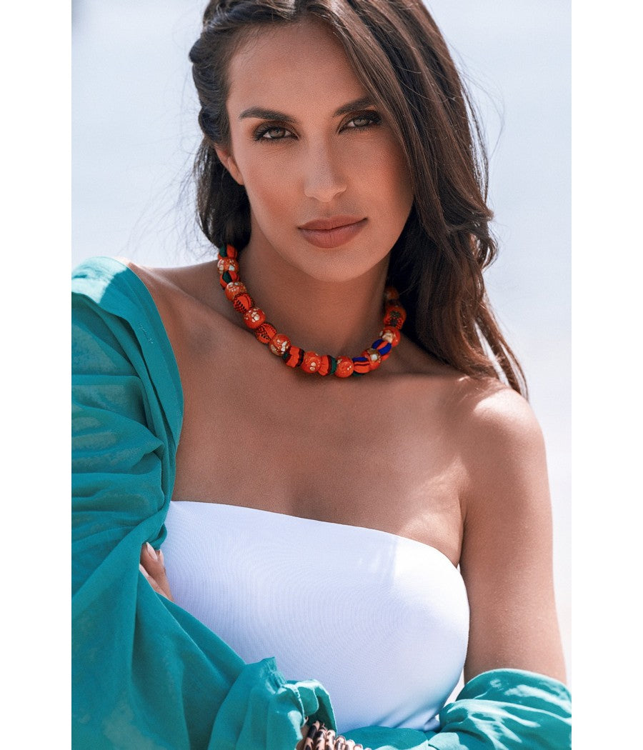 Collier en tissu Wax