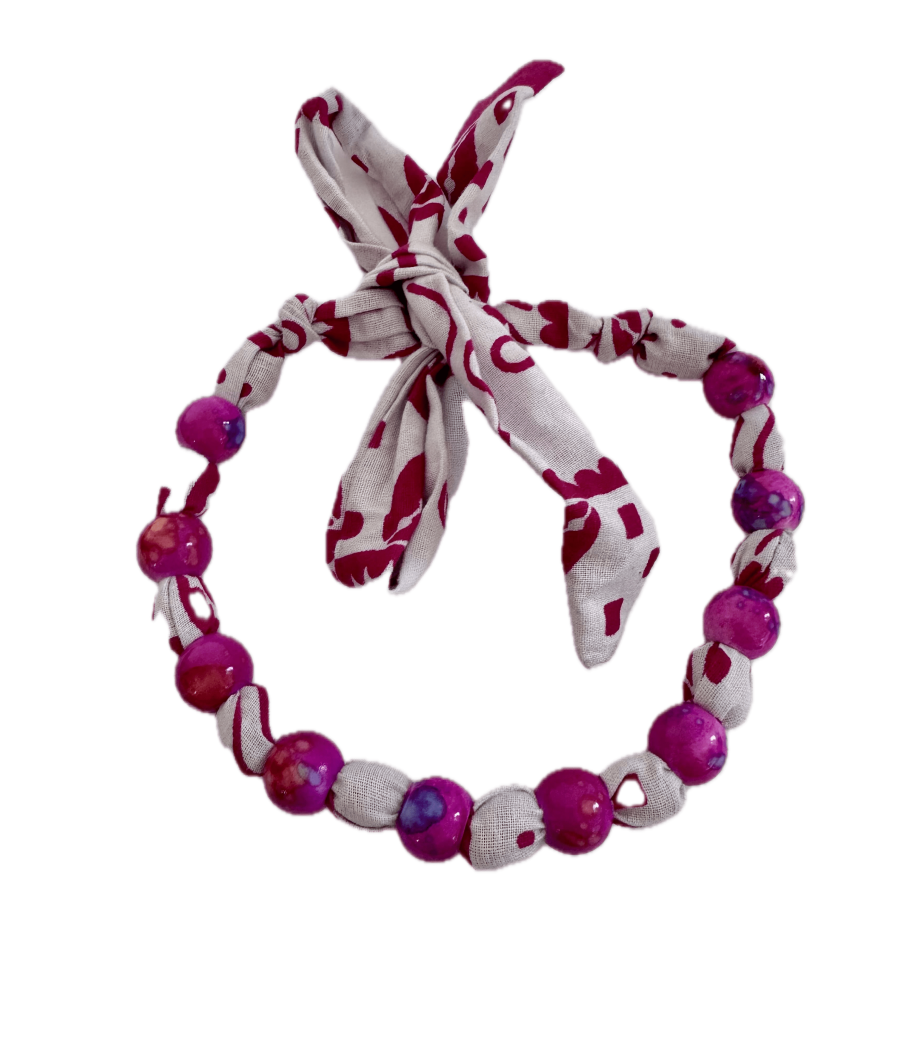 Collier en tissu Wax