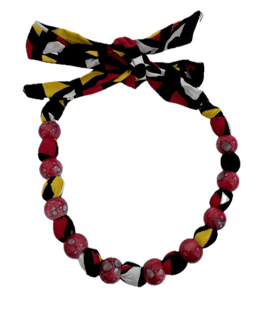 Collier en tissu Wax