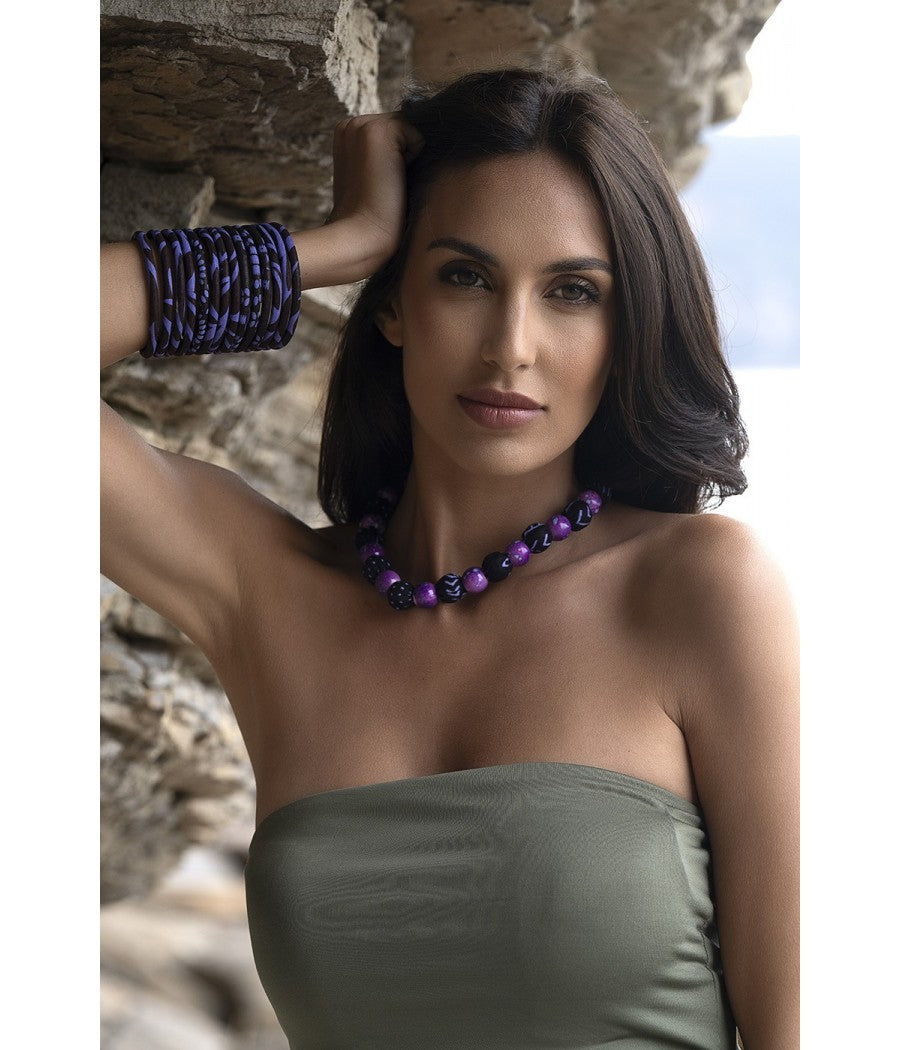 Collier en tissu Wax