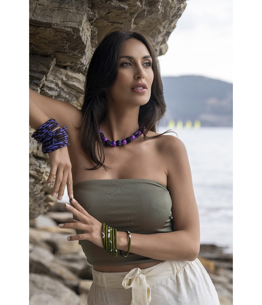 Collier en tissu Wax